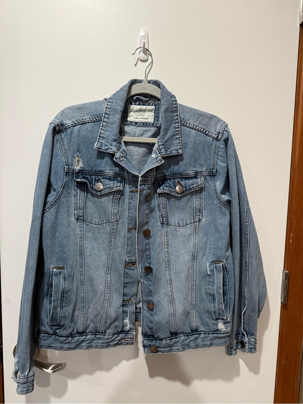 Distressed Cotton On Light Blue Denim Jacket